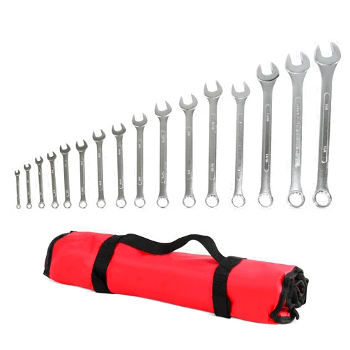 ABN Raised Panel Combination Wrench Set SAE Standard Wrench Set 1/4in to 1-1/4in 16-Piece Combination Wrenches Set