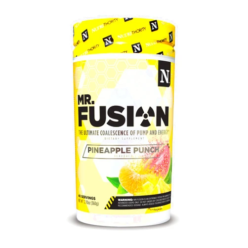 Nutrithority Mr.Fusion Pre Workout Supplement, Pineapple Punch, 40 Servings - Intense Focus & Pumps, Nitric Oxide Booster, No Crash - Powerful Energy Powder to Increase Strength & Gains