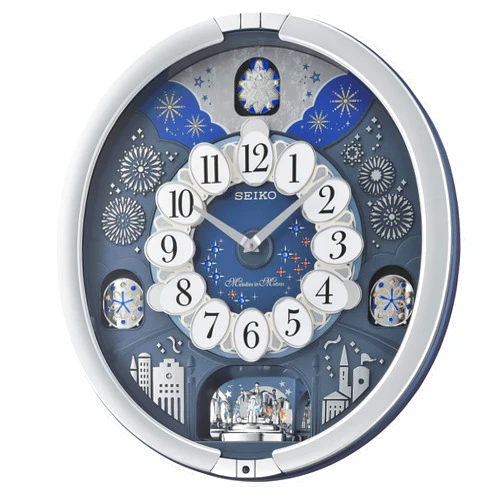 Seiko Melodies in Motion Wall Clock, Glittering Starry Night