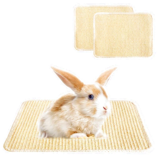 Jevnd 2PCS Large Rabbit Scratching Pad Indoor Edible for Claws and Teeth Grinding Chew Toys, Rabbit Mat for Cages Chew Pad, Rabbit Toys Boredom, Natural Bunny Scratcher pad, Bunny Mat Chew, 16x12