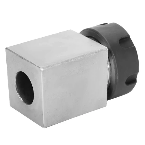 LUCKDANO ER,25 Square Collet Chuck Block Holder, High Strength and Hardness, Precision Manufacturing, Through Hardened Steel Material, Ideal for CNC Lathe Engraving Machine, Silver and