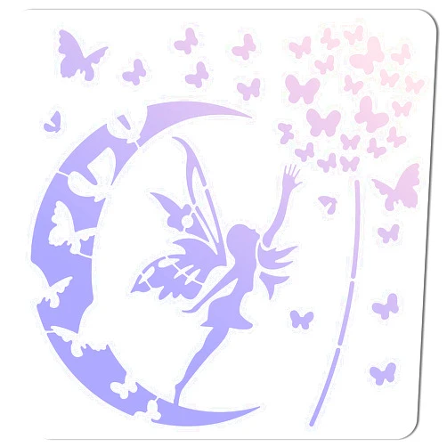 GORGECRAFT Large Angel Stencils 12x12 Inch Reusable Moon Stencil Butterfly Template Signs Decoration for Painting on Wood Wall Scrapbook Card Floor and Tile Drawing