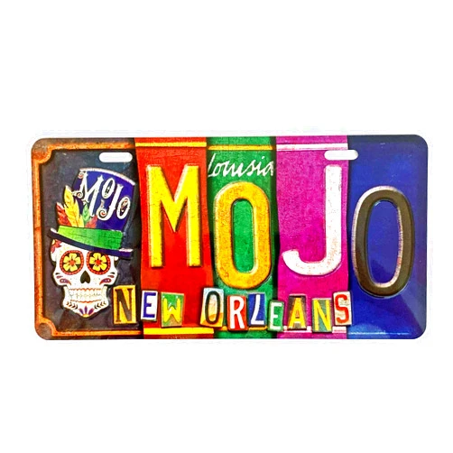 Griffin Trader Mojo Voodoo Skull New Orleans Metal Sign Car Plate Colorful Bar Pub Home
