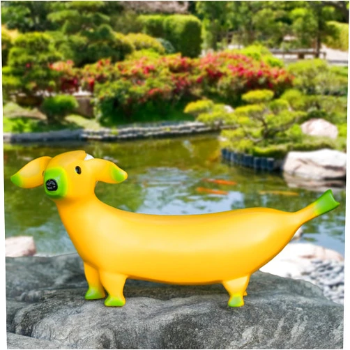 Lhocm Garden Large Banana Dog Garden Art for Outdoor Fall Winter Garden Decor, Outdoor Statue for Patio, Lawn, Yard Decoration, Cute Funny Housewarming New Year's Gifts