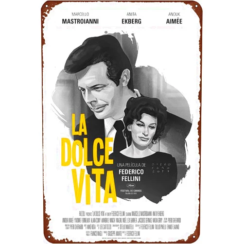 TINSAEGE Metal Tin Sign La Dolce Vita | Decorative Signs and Plaques for Your Home Bar, Club, or Wall Decor - 8 x 12 inches