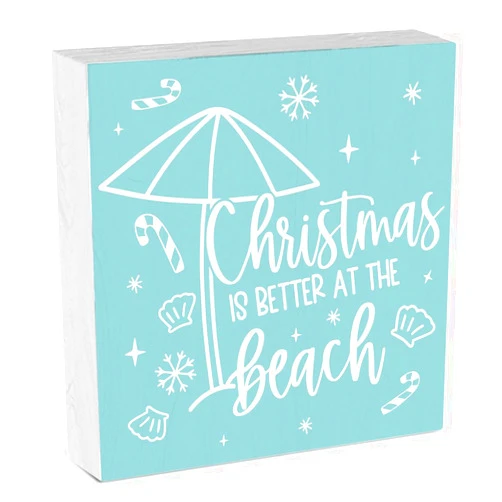 XDI Christmas is Better at the Beach Decor Coastal Christmas Decorations Ocean Christmas Decorations Beachy Christmas Decor Christmas Beach Decor Beach Themed Christmas Decorations 5 x 5 inches