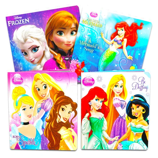 Bendon Disney Frozen Princess Board Book Set Storybook Set Featuring Anna, Elsa, Belle, Ariel, Cinderella, and More