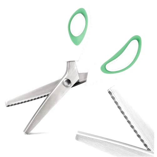 SCAIKTIG Pinking Shears for Fabric Cutting, Zig Zag Scissors, Scrapbook Scissors Decorative Edge for Adults, Great for Many Kinds of Sewing Fabrics Leather and Craft Paper, Professional Handheld Dressmaking