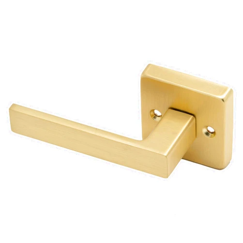 Linkaa Handles Square Door Dummy, Stain Brass 2 Pack Dummy Handle Lever for Closet. (1, Dummy (2 Handles))