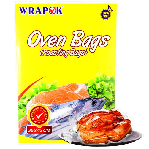WRAPOK Oven Cooking Bags Medium Size Roasting Baking Bag for Meats Ham Ribs Poultry Seafood on Thanksgiving, 14 x 17 Inch - 5 Bags Total(Pack of 1)