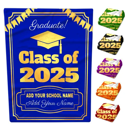 Sunfey Personalized Graduation Blanket, Class of 2025 Graduation Gifts,High School/College Graduation,Congrats Grad 2025 Throw Blanket for 2025 Graduation Decor,40