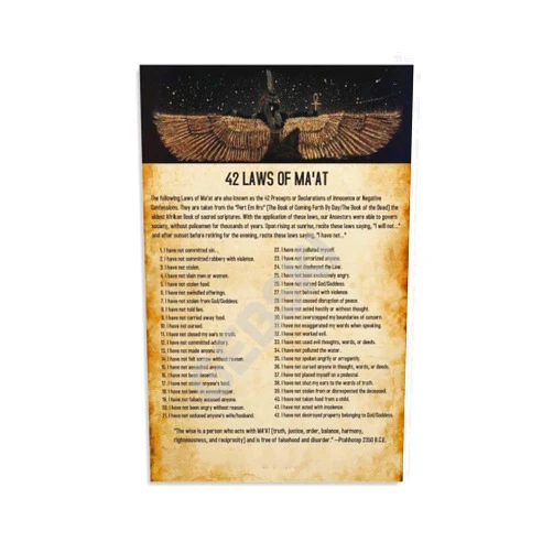 Generic Ancient Egypt Cultural Poster The 42 Laws of Goddess Ma'at Poster (5) Canvas Painting Wall Art Poster for Bedroom Living Room Decor 12x18inch(30x45cm) Unframe-style