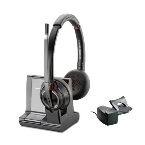Plantronics SAVI 8200 Series W8220-M Wireless DECT Headset System with HL10 Straight Plug Lifter, Certified for Skype for Business