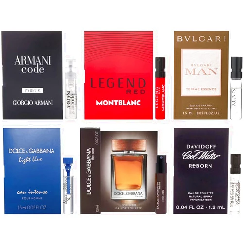 JRoBeauty Men's Popular Designer Fragrance Sampler (6 count) - Lot of Cologne Sample Vials