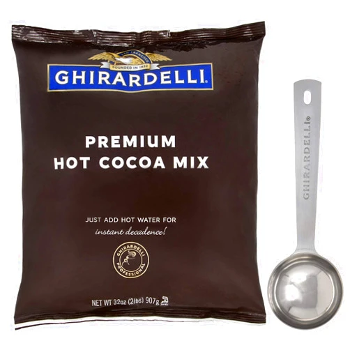 Ghirardelli Chocolate - Premium Hot Cocoa 2 lb pouch with Ghirardelli Stamped Barista Spoon