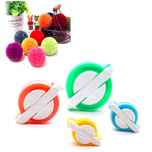 EFLY Pompom Maker, EFly 4 Pcs Different Sizes Pom-pom Maker Fluff Ball Weaver Needle Craft DIY Wool Knitting Craft Tool Set for Kids and Adult