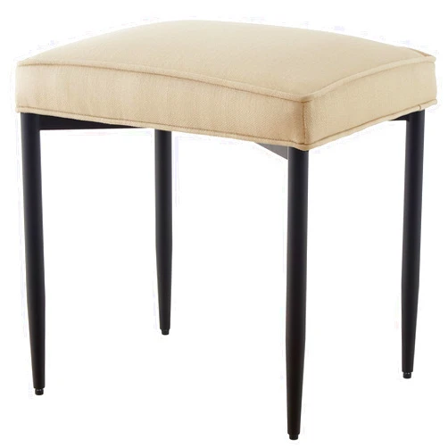 PONTMENT Rectangle Fabric Vanity Chair,Vanity Stool, Square Metal Legs Footstool Ottoman,Small Makeup Stool. Padded Vanity Desk Seat .Upholstered Modern FootRest for Bathroom Makeuproom.