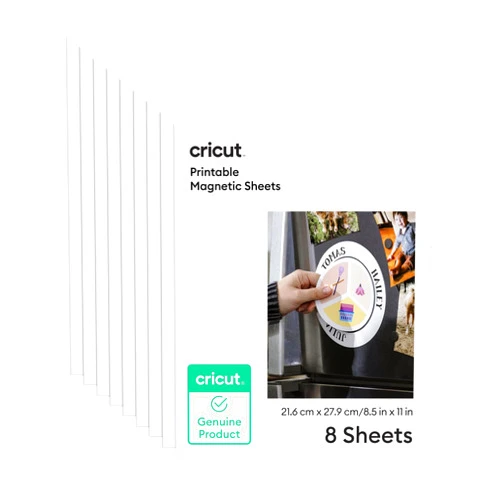 Cricut® Printable Magnet Sheets - 8.5 in x 11 in (8 Count) - Create Custom Magnets - Thin, Flexible, & Compatible with Your Inkjet Printer - Works with Cricut Maker™, Explore™, Joy™ Xtra, & Venture™