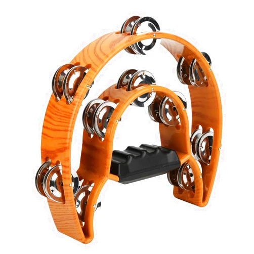 LiebeWH Tambourines For Adults Handheld Tambourine Double Row Handbell with Ergonomic Grip Metal Jingles Percussion Instrument