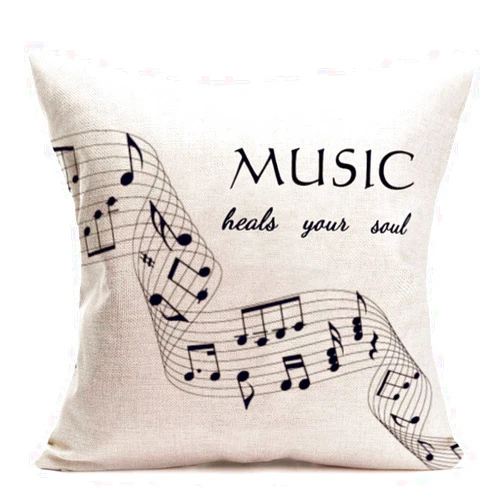 Royalours Throw Pillow Covers Vintage Musical Notation Background with Music Quote Words Decorative Pillow Covers Farmhouse Cushion Cover 18