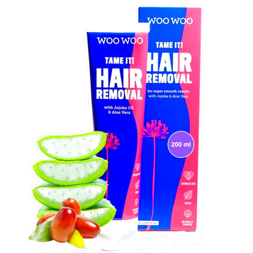 WooWoo - Tame It! In-Shower Natural Hair Removal Depilatory Cream | No Irritation Vegan Hair Remover For Sensitive Skin - Legs, Bikini, Intimate Areas (6.8 oz | 200 ml)