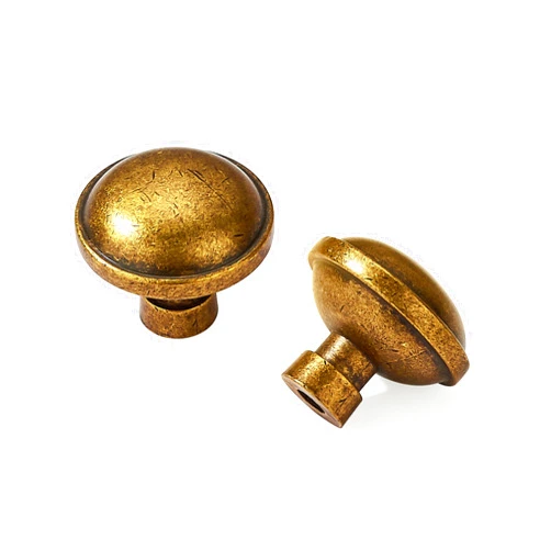 CABDM 10 Pack 1-1/4 inch Kitchen Cabinet Knobs Drawer Knobs Vintage Knobs Antique Brass Cabinet Knobs Drawer Pulls Round Knobs Cabinet Hardware Knobs for Dresser Drawers