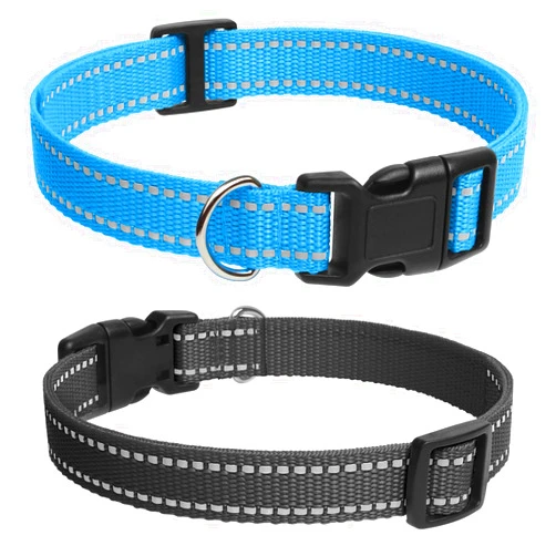 PaiPaitek E Collar Replacement Strap - Compatible with Almost All Makes and Models of Shock Training Collars and Bark Collars - Durable and Reflective, 2 Packs
