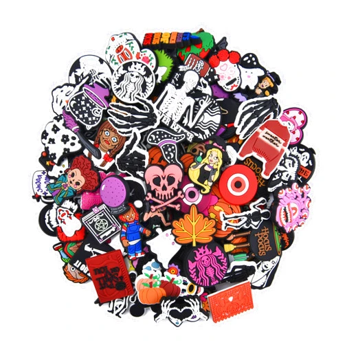 OROTER Skull Shoe Charms PVC Horror Shoes Decoration Accessories Goth Character Charms Bulk for Teens Adult Men Women Halloween Birthday Party Favors