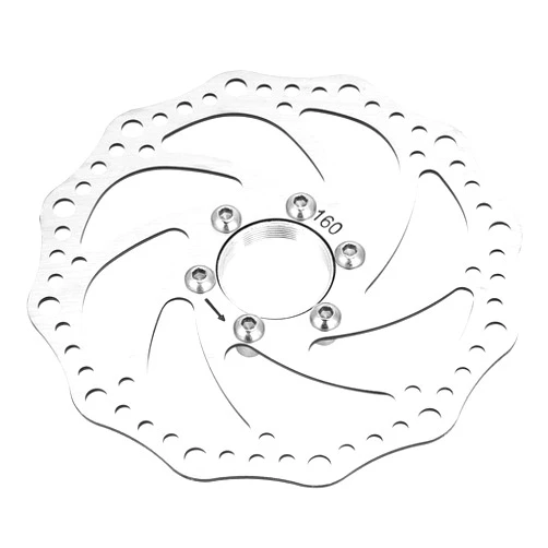 Alomejor Brake Rotor 160mm Bike Brake Disc Freewheel Threaded Hubs Disc Brake 6 Bolt Floating Disc Brake Rotor