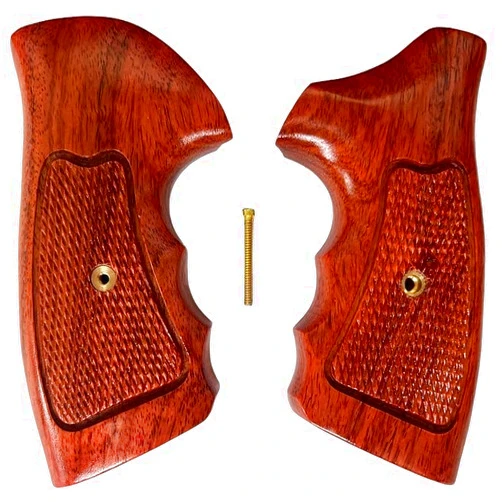Generic BMPL Hardwood Grips Compatible Replacement for Rossi, Small Frame Square Butt Revolver Grips Checkered Handmade Handcraft Handgun #R004