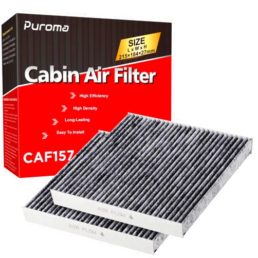 Puroma 2 Pack Cabin Air Filter with Activated Carbon, Replacement for CP157, CF12157, Select Lexus, Mazda, Subaru and Toyota Avalon, Camry, Corolla, Highlander, Prius, RAV4, Sienna, Venza