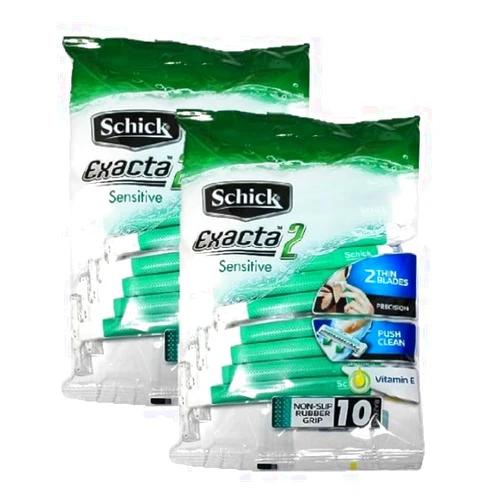 NEE JOO Schick Exacta2 Sensitive Disposable Shaver 20p, Schick (10 Count x 2Pack)