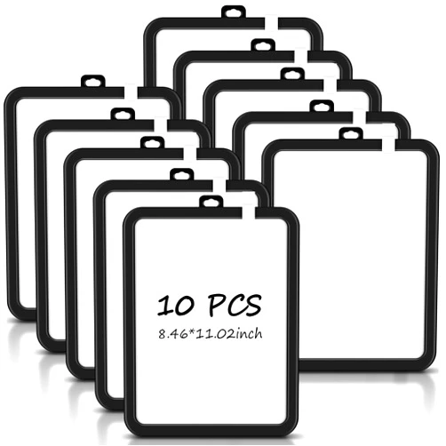 Outus 10 Pcs Dry Erase Mini White Boards 8.5 x 11'' Small Magnetic Whiteboard Double Sided Colored Writing Boards for Kids Students Locker Fridge(Black)