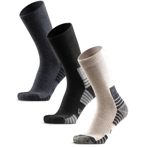 WEIERYA Mens Hiking Socks 3 Pairs Merino Wool, Cushion Hike Trek Micro Crew Socks With Moisture Wicking for Outdoor Sports