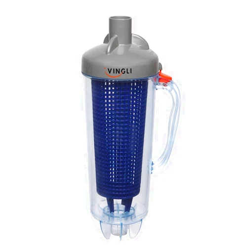 VINGLI Leaf Canister with Plastic Mesh Basket Leaf Trap with Handle Skim Leaves and Twigs Fits Pool Vacuum Cleaner Automatic Sweeper, Blue