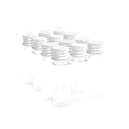 achard 20ml Clear Plastic Bottle With Aluminium Screw Cap Tiny Jars Cosmetic Container Travel Kit Empty Refillable Bottles Jars 20pcs