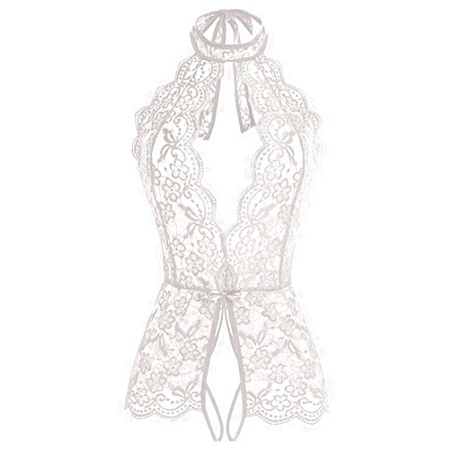 BOIJUKME Lingerie for Women Sexy Lace Babydoll Sleepwear Deep V-neck One-Piece Underwear Adjustable Collar underwear