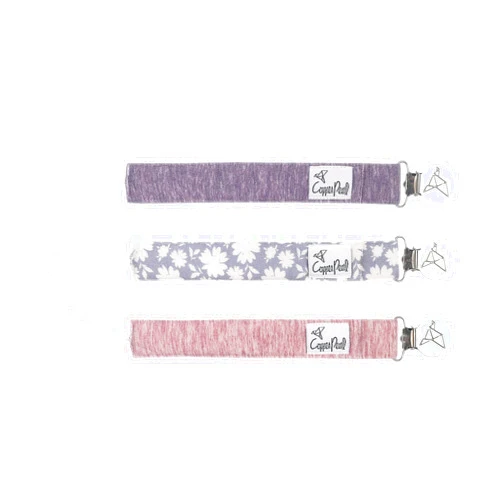 Copper Pearl Pacifier Clip 3-Pack: Premium Knit Binky Clips for Baby Girls and Boys - Stylish Stainless Steel Pacifier Holder Clip - Baby Pacifier Clips for No More Floor Drops - Lacie