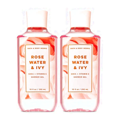 Bath & Body Works Bath and Body Works Rose Water & Ivy Shower Gel 10 Oz 2 Pack (Rose Water & Ivy)
