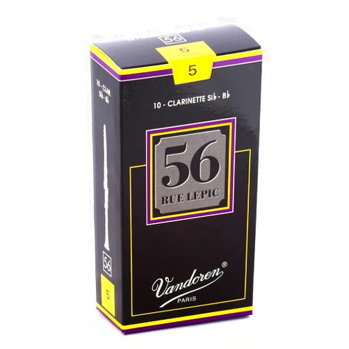 Vandoren CR505 Bb Clarinet 56 Rue Lepic Reeds Strength 5; Box of 10