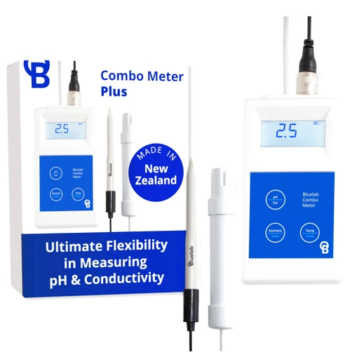 Bluelab METCOMPLUS Combo Meter Plus for pH, Temperature, and Conductivity in Water and Soil with Easy Calibration, Digital Nutrient (TDS/PPM) Testing Kit for Hydroponic System & Growing Indoor Plants