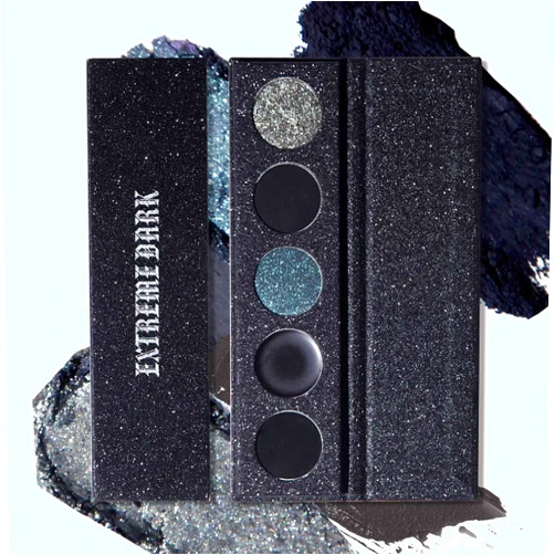 Ezyuanchly Black Goth Eye shadow Palette,5 Colors Extreme Dark Black Eyeshadow Palette,Matte Shimmer Glitter Black Eye Makeup Palette,High Pigment Smooth Powder Eyeshadow Makeup Palette