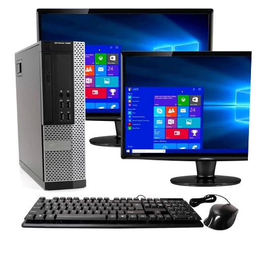Dell Optiplex 9020 SFF Computer Desktop PC, Intel Core i5 Processor, 16 GB Ram, 1TB SSD, WiFi, Bluetooth 4.0, DVD-RW, Dual 19 inch LCD Monitors, Windows 10 Pro (Renewed)