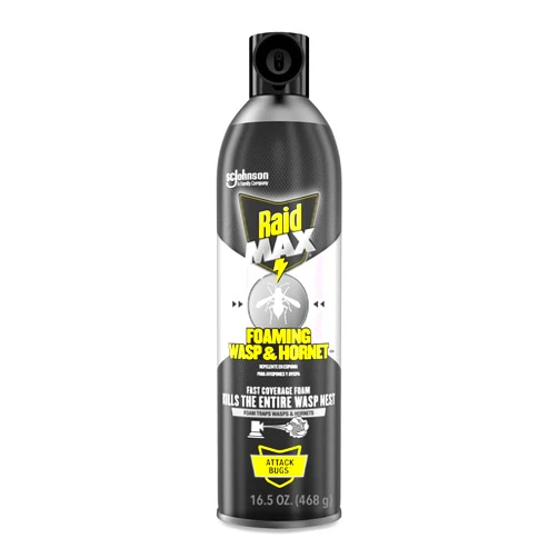 Raid Max Foaming Wasp & Hornet Killer, Fast Coverage Foam, Bug Killer Kills The Entire Nest, 16.5 oz