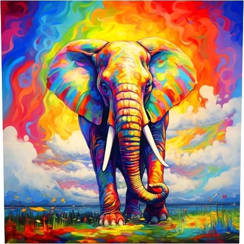 CHOSIGHT 5D Diamond Art Painting Elephant Kit - DIY Paint with Diamond Art Colorful Round Full Drill Craft, Home Decor Embroidery Set with Canvas, Tools, Sparkling Diamonds - 12x12 inch