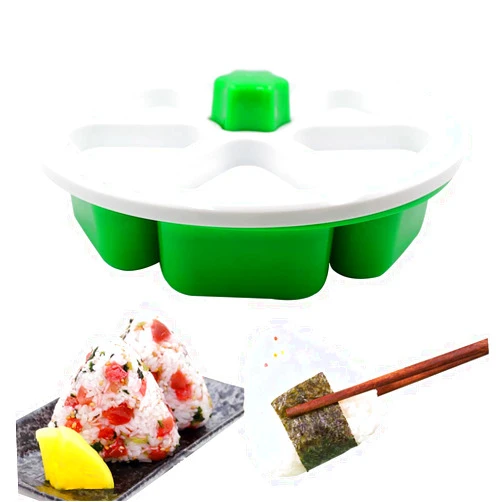 Mobey DIY Triangle Sushi Mold, Food Grade BPA free Onigiri Maker Onigiri Rice Mold, Make Up To 6 Sushi Rice Balls at Once Easily and Quickly