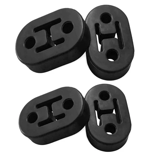 BSAMZO 4Pcs Exhaust Hanger Rubber 2 Holes Adjustable Insulator Bushing Rubber Insulator High Density & Anti-Corrosion Rubber Universal for Car/Truck/Jeep/SUV (Black)