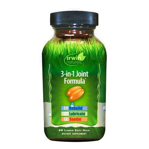 Irwin Naturals 3-in-1 Joint Formula - Powerful Joint Support Supplement with Glucosamine, Chondroitin, Turmeric & Boswellia - 90 Liquid Softgels
