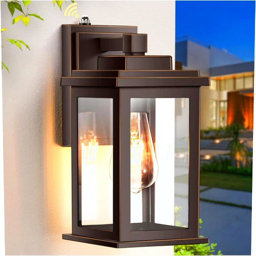 VIANIS Oil Rubbed Bronze Dusk to Dawn Outdoor Lights, Anti-Rust Aluminum Outside Lights for House, Modern Waterproof Hardwired Outdoor Wall Sconce for Porch, Garage, Front Door, Easy-to-Install