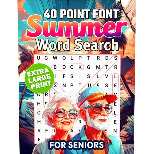 Firefly Press 40 Point Font Summer Word Search: Large Print Puzzle Book Designed for Seniors to Relax and Unwind with 50 Tranquil Summer-Themed Puzzles